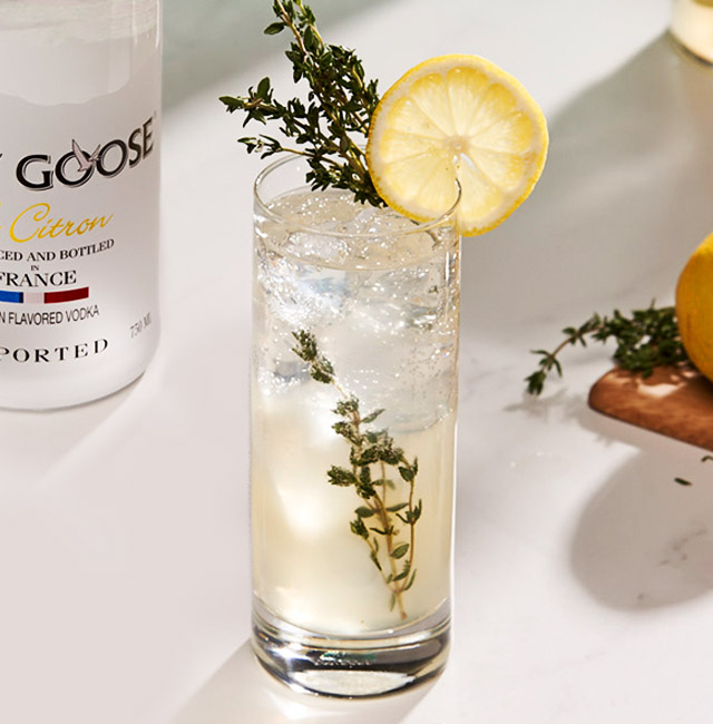 Thyme and Lavender Vodka Lemonade Cocktail Recipe GREY GOOSE