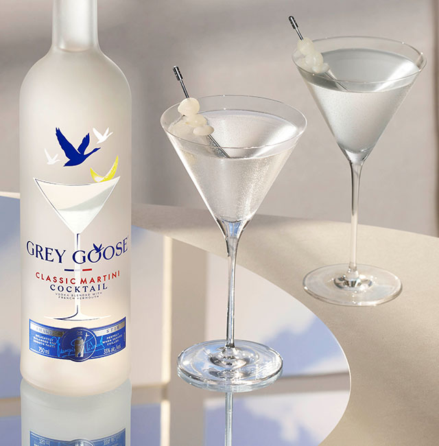 Shaken Gibson Vodka Martini Cocktail Recipe GREY GOOSE