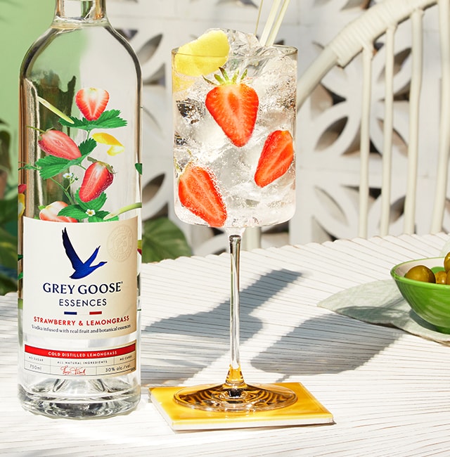 Strawberry & Lemongrass Tonic Essences Cocktail Recipe GREY GOOSE
