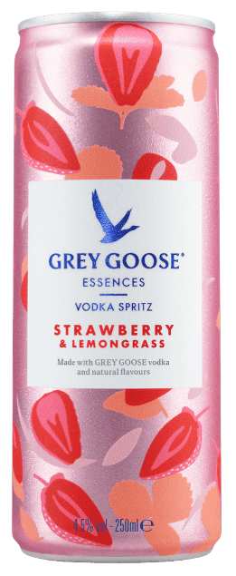 GREY GOOSE® Essences Canned Cocktails Strawberry & Lemongrass Spritz bottle