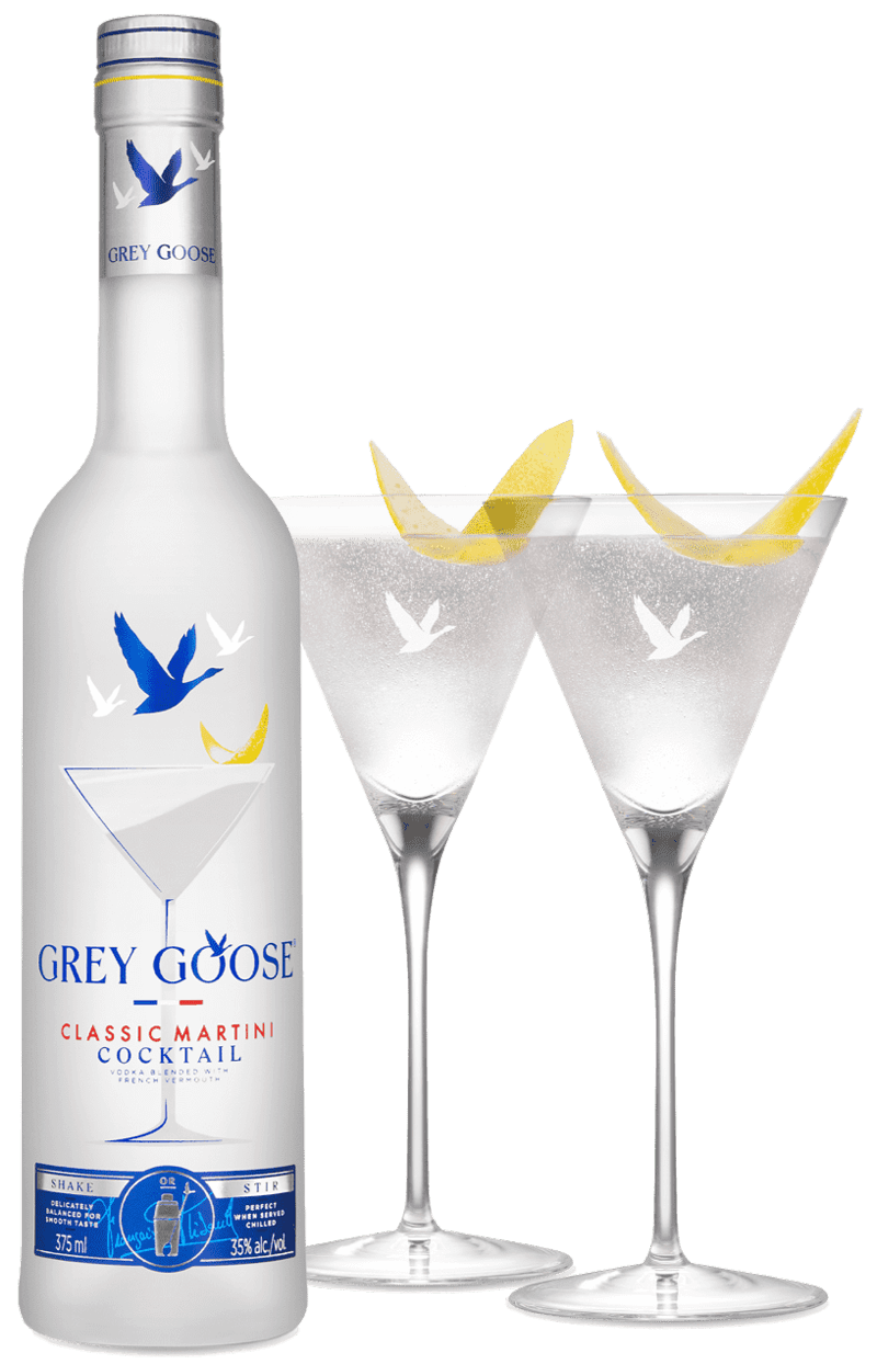Classic Martini Cocktail Bottle Cocktail Kit and Glasses | GREY GOOSE | Vodka